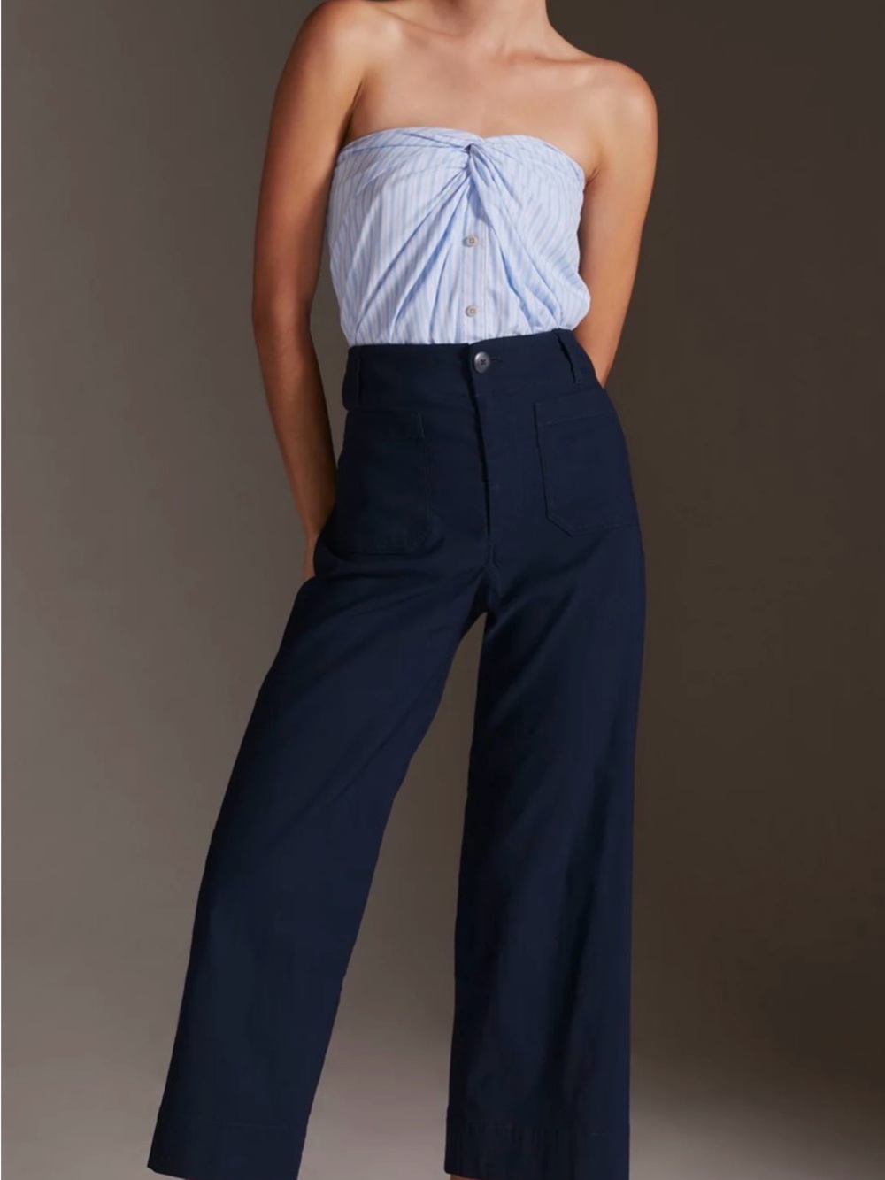 Anthropologie Collette High Waisted Wide-Leg Cropped Jeans in Magic Fabric